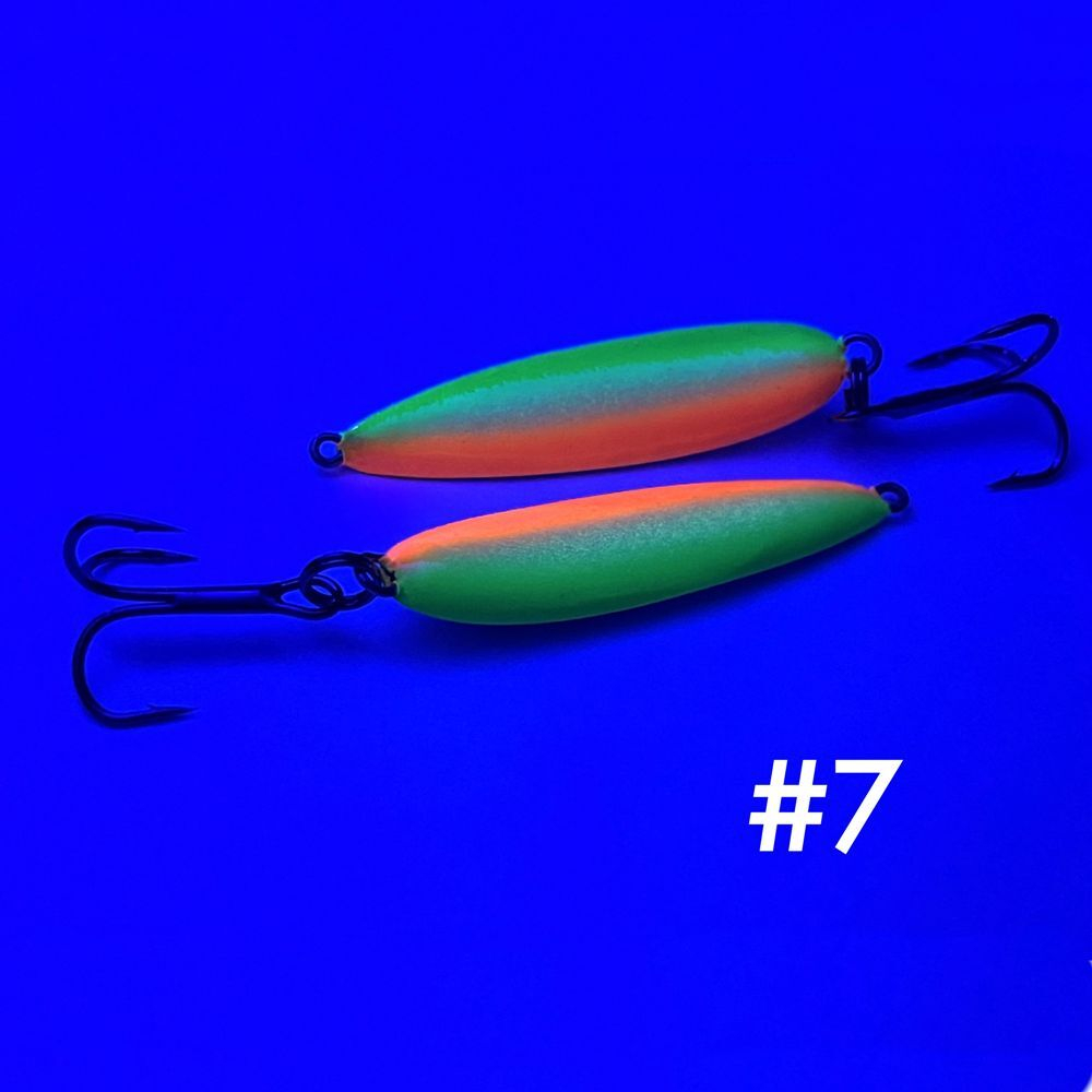 Блесна (пилькер) ЖОР "Алтынка" цветная с тройником (50мм, 15гр), Нейзильбер