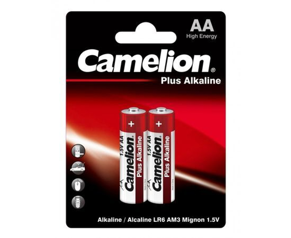 Набор из 2 шт Батарейки алкалиновые Camelion Plus Alkaline LR6-BP2 LR6 BL2 (LR6 BL2/04287)