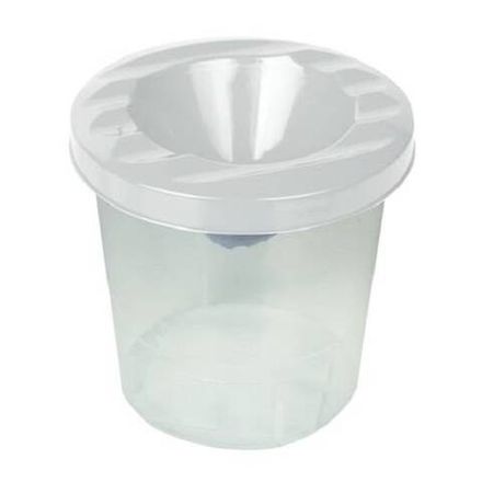 Стакан-непроливайка Пифагор, прозрачный, крышка белая