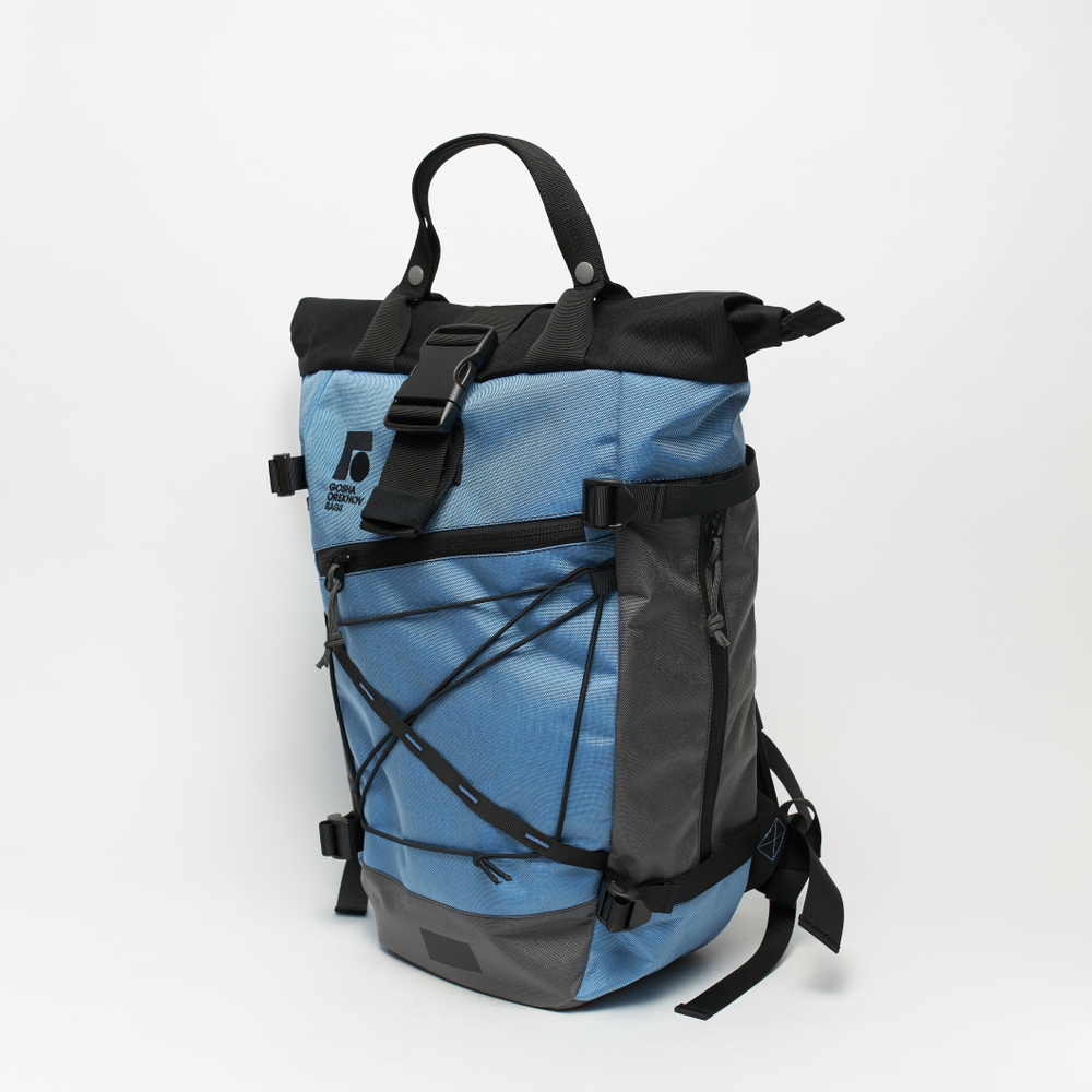 Рюкзак Rolltop Grubo 500 синий индиго/серый мышиный