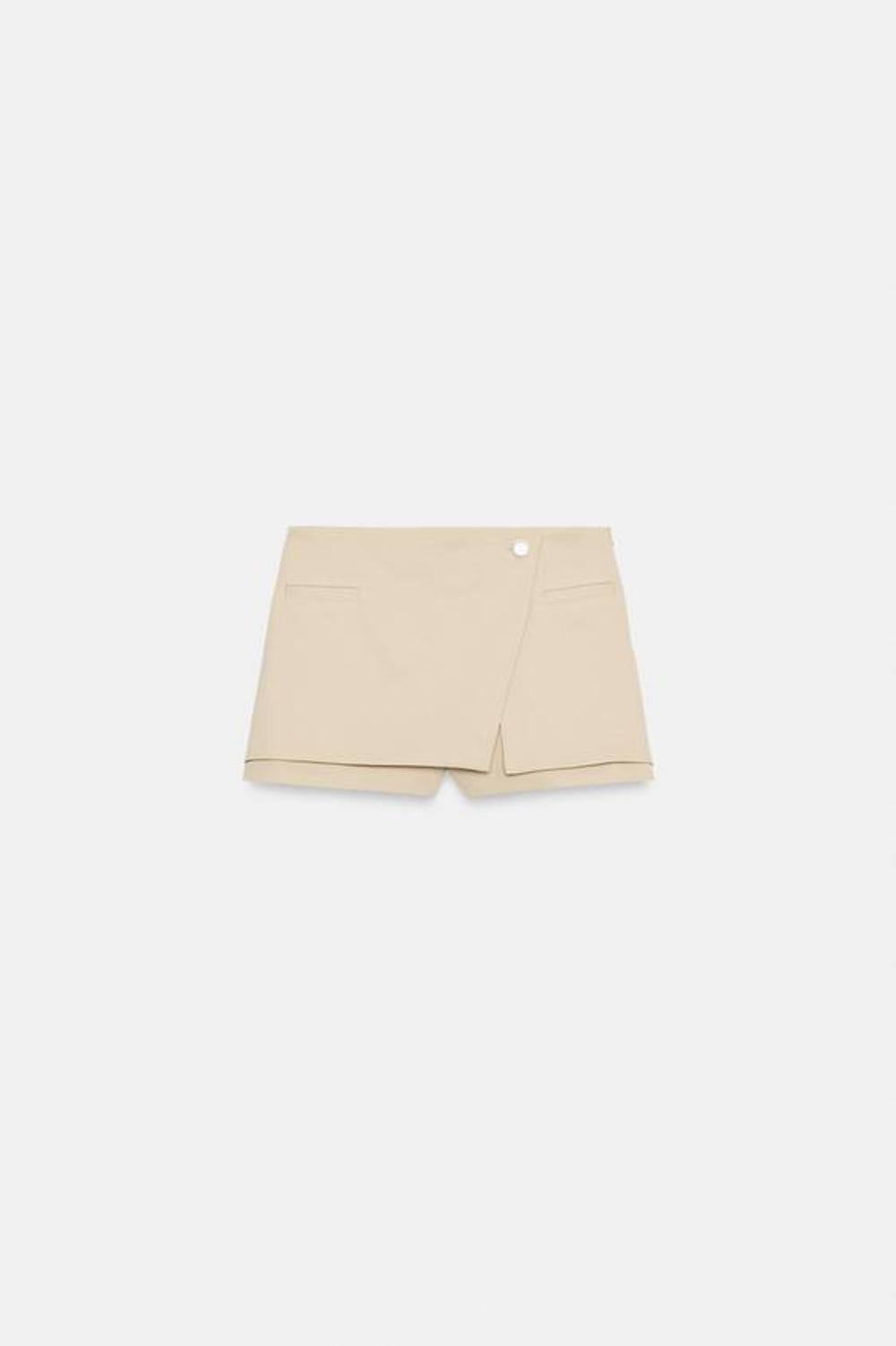 ZARA ЮБКА-ШОРТЫ С ЗАПÁХОМ И НИЗКОЙ ПОСАДКОЙ, ПЕСОЧНЫЙ