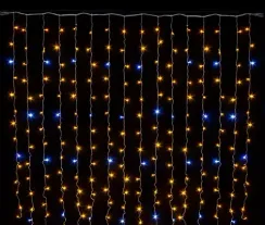 Занавес с мерцающим диодом 2*2 м., 220V, 240 желтых LED ламп, прозрачный провод, Winner Light (Y.03.5T.240+)
