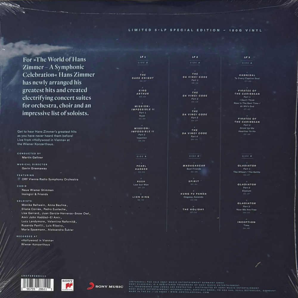 Виниловая пластинка Hans Zimmer ‎– The World Of Hans Zimmer 3LP