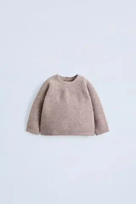 ZARA СВИТЕР С РЕЛЬЕФНЫМ УЗОРОМ, ТЕЛЕСНО-РОЗОВЫЙ