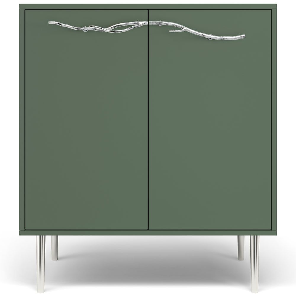 Комод Арт Колор matte Стайл Сильвер с 2 полками Зеленый нефрит матовый