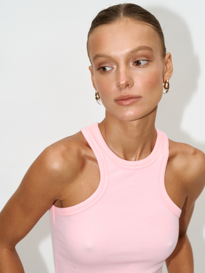 Майка в рубчик kai pink
