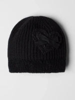 Черная шапка для девочки на осень