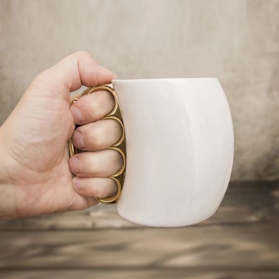 Кружка керамическая "Кастет" белая, 300мл