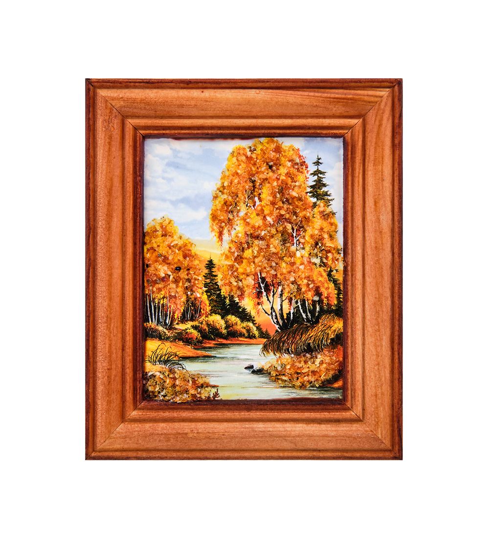 AMB-75/20 Картина «Красота природы» (с янтарной крошкой) дер.краш.рамка 7х9