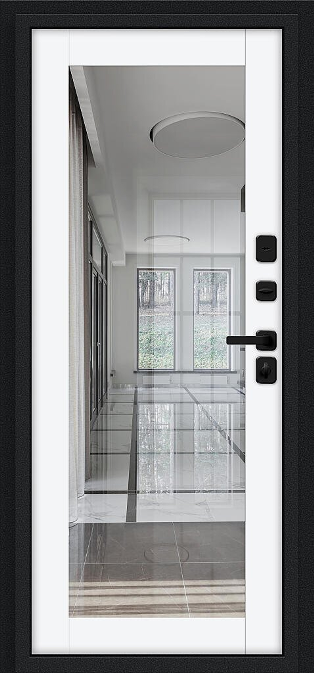 Thermo Флэш МФ/SBlack Букле черное/White Silk 205*86 левое