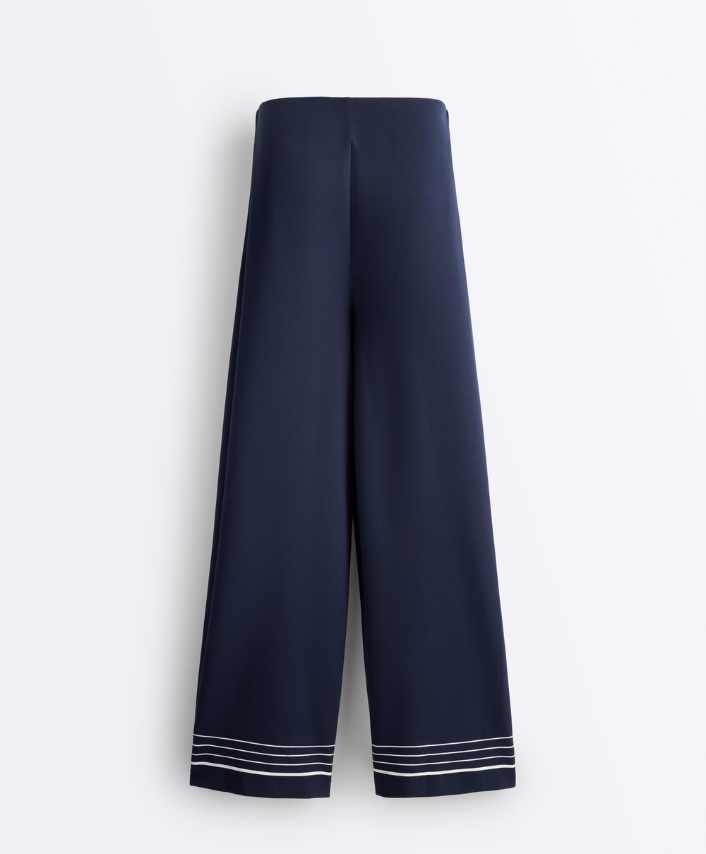 OYSHO Мягкие брюки из модала с матросской полосой, синий