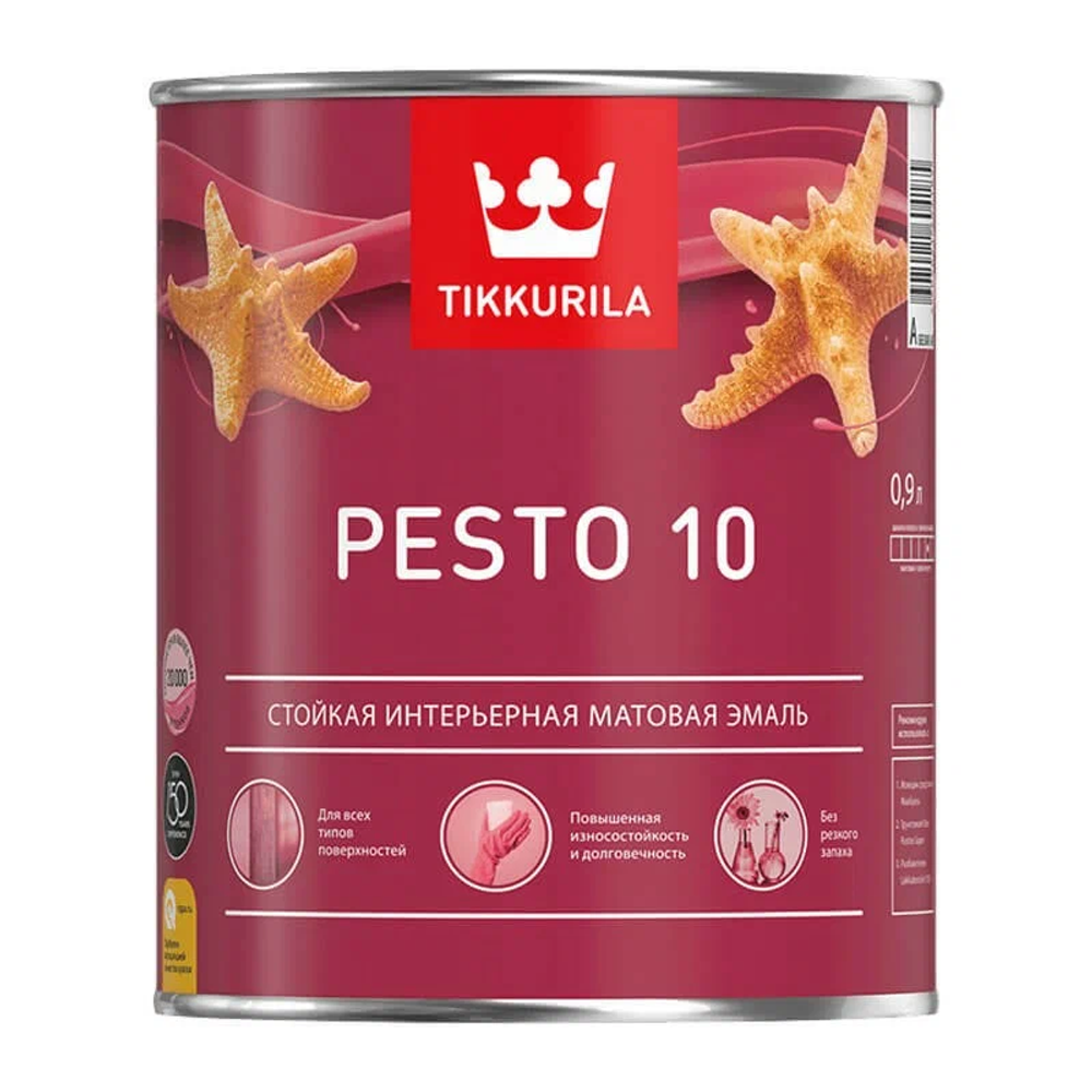 Эмаль Tikkurila PESTO 10 База A  (0,9л)