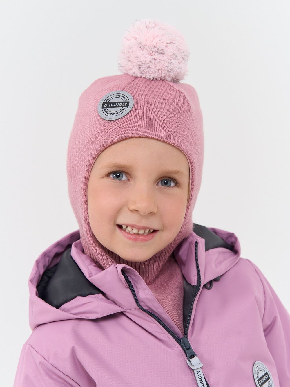 Шлем демисезонный из смесовой шерсти "Пудра"