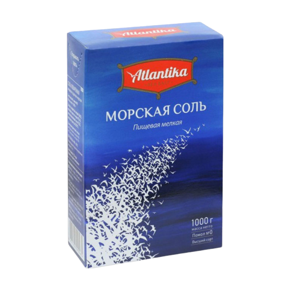 Морская соль мелкая 1кг (ATLANTIKA)