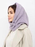 Капор зимний вязаный капюшон на флисе