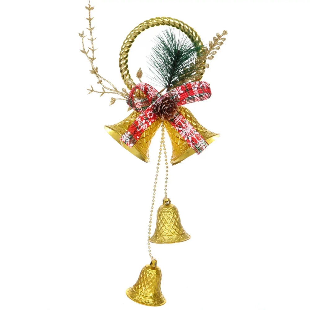 Украшение новогоднее «Звенящие колокольчики» 32*11 см, Золото