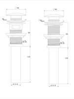 Донный клапан для раковины  Хром WeltWasser WW PP GL-CR