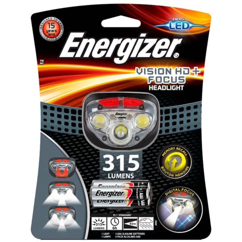 Фонарь налоб, Energizer, HL Vision HD+Focus, пластик, E300280703