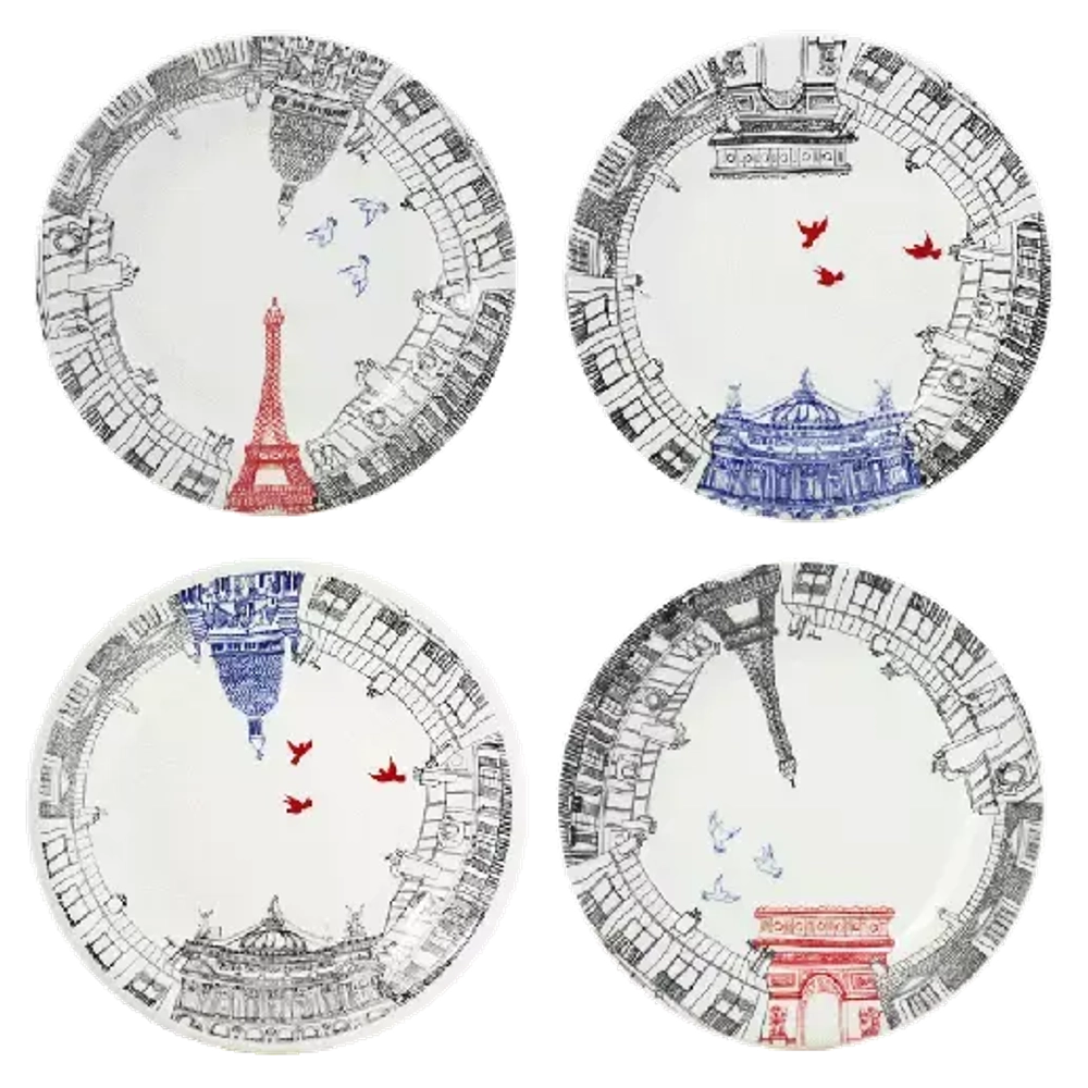 Набор десертных тарелок Gien Ca C'est Paris (22 см), 4 шт.