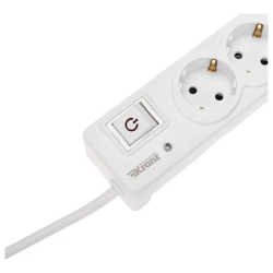 Kranz (13-4701) Фильтр сетевой 5 гнезд, 5м, 3х1,5мм?, с автовыкл, 2 USB, белый
