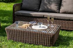 "Гляссе" лаунж-зона из искусственного ротанга, цвет коричневый