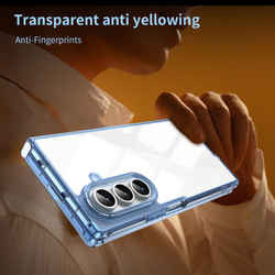 Чехол прозрачный защитный для Samsung Galaxy Fold 7, мягкие усиленные боковые рамки синего цвета