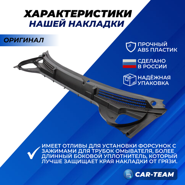 Накладка (жабо) лобового стекла Лада Веста (до 2023 г.в) в сборе с заглушками