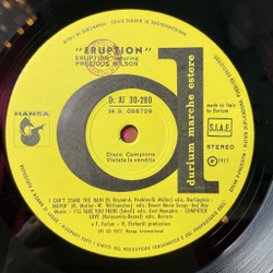 Винтажная виниловая пластинка LP Featuring Precious Wilson Eruption (Italy 1978)