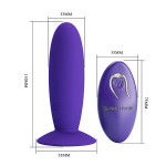 Фиолетовый анальный вибростимулятор 11см с пультом ДУ Pretty Love Remote Control Vibrating Plug Youth BI-040045WL