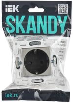 SKANDY Розетка с заземлением с защитными шторками 16А безвинтовое крепление SK-R06N металл никель IEK