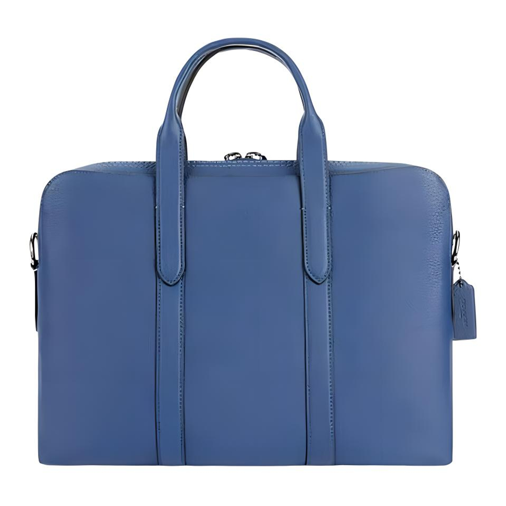 COACH Metropolitan Leather Portable One Shoulder Crossbody Briefcase Men"s Dark Blue