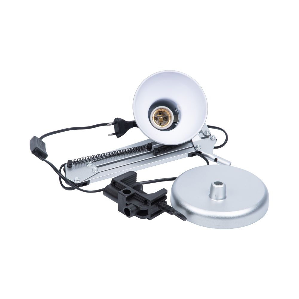 TLI-221 SILVER E27 Светильник настольный. Цоколь Е27. 60W. Механический выключатель. Серебристый. ТМ Uniel