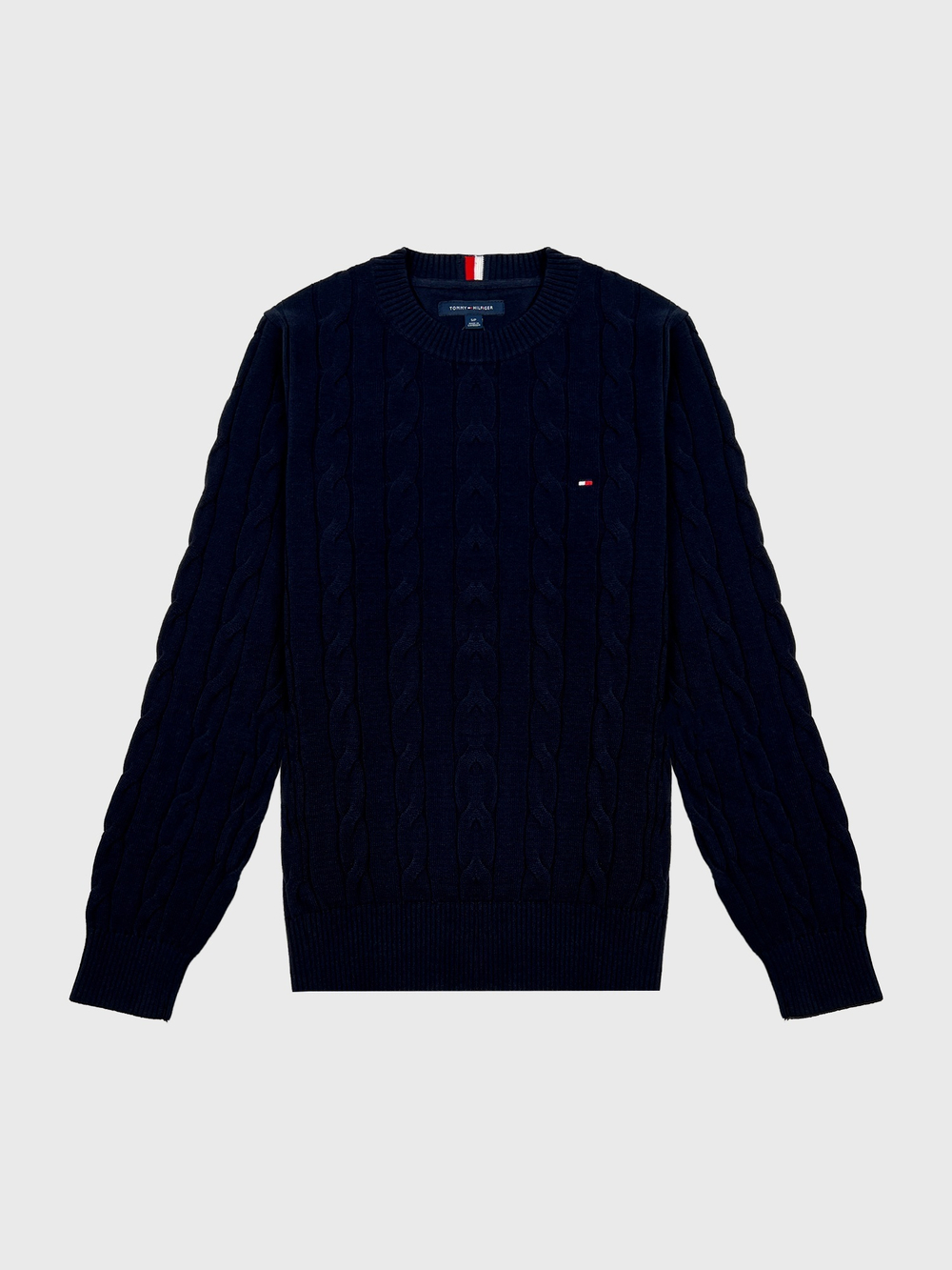 Свитер Tommy Hilfiger Flag Logo Cable Knit Desert Sky