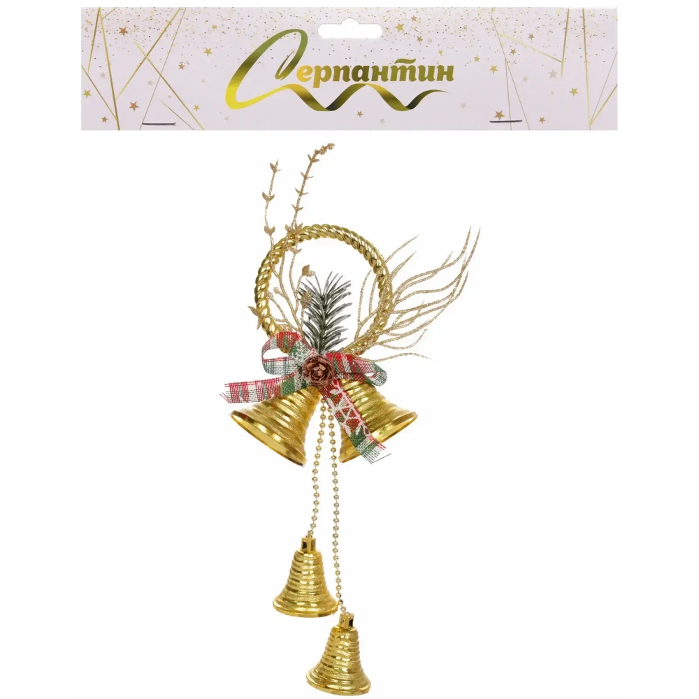 Украшение новогоднее «Сказочный звон» 12*30 см, Золото