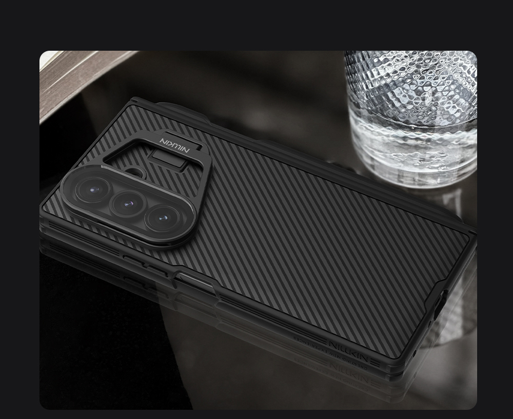 Чехол с MagSafe на Samsung Galaxy Fold 7, серия CamShield Prop Magnetic от Nillkin (версия с прозрачной крышкой объектива и стилусом)