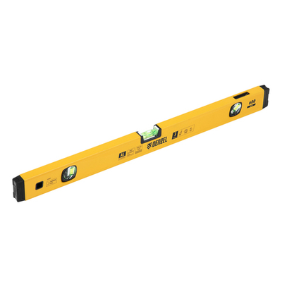 Уровень алюминиевый, магнит, фрезерованный, 3 глазка (1 зеркал.) 0,5 мм/м, 600 мм Denzel