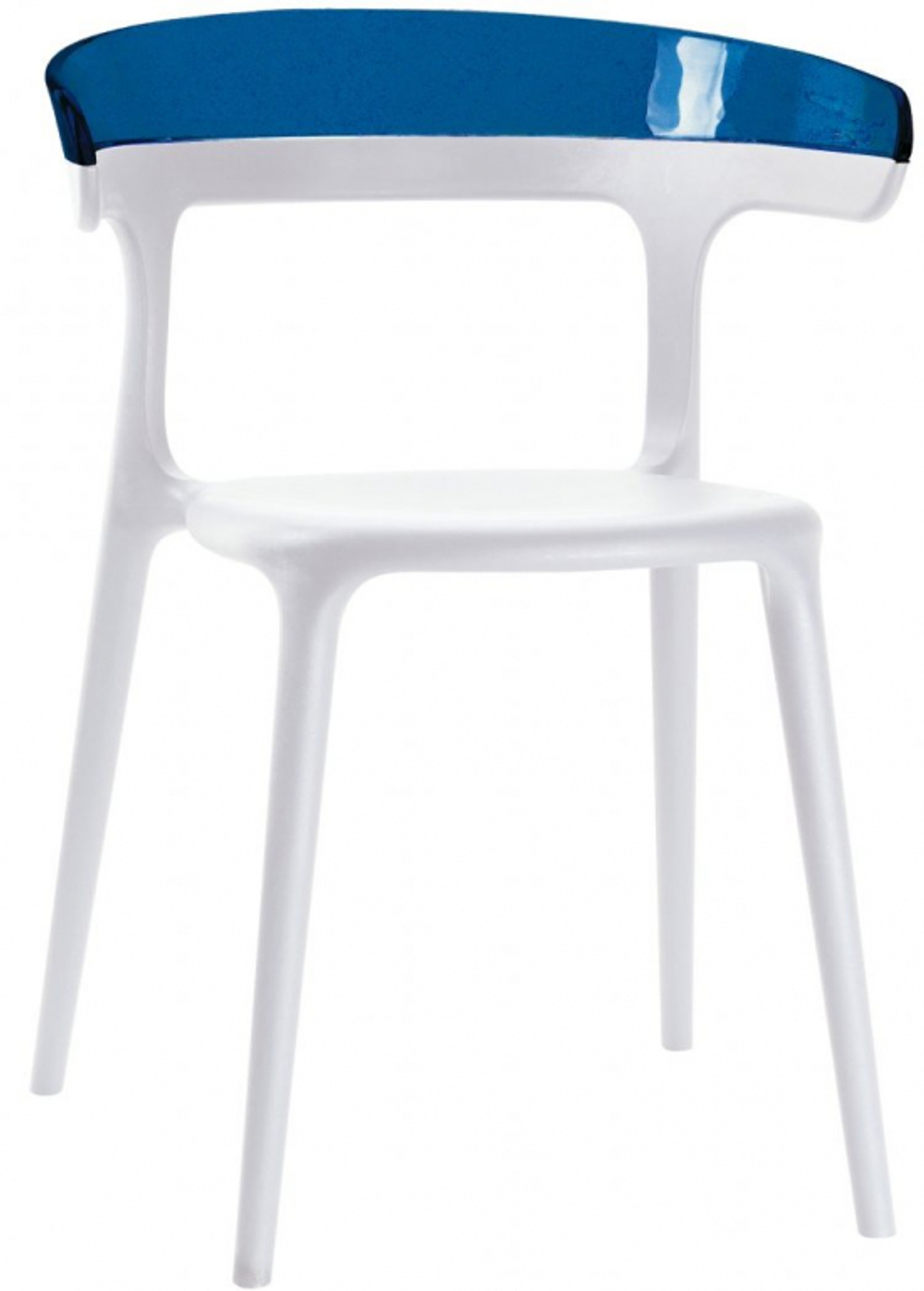 Кресло пластиковое Papatya Luna, белый, синий