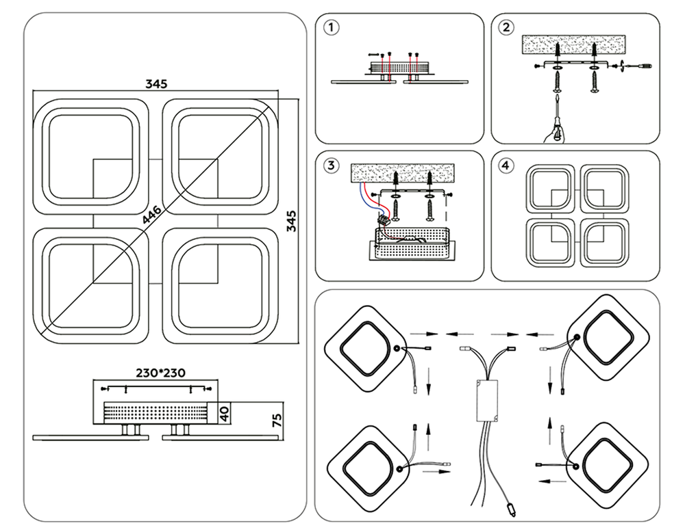 Ambrella Потолочный светодиодный светильник с пультом Original FA4371
