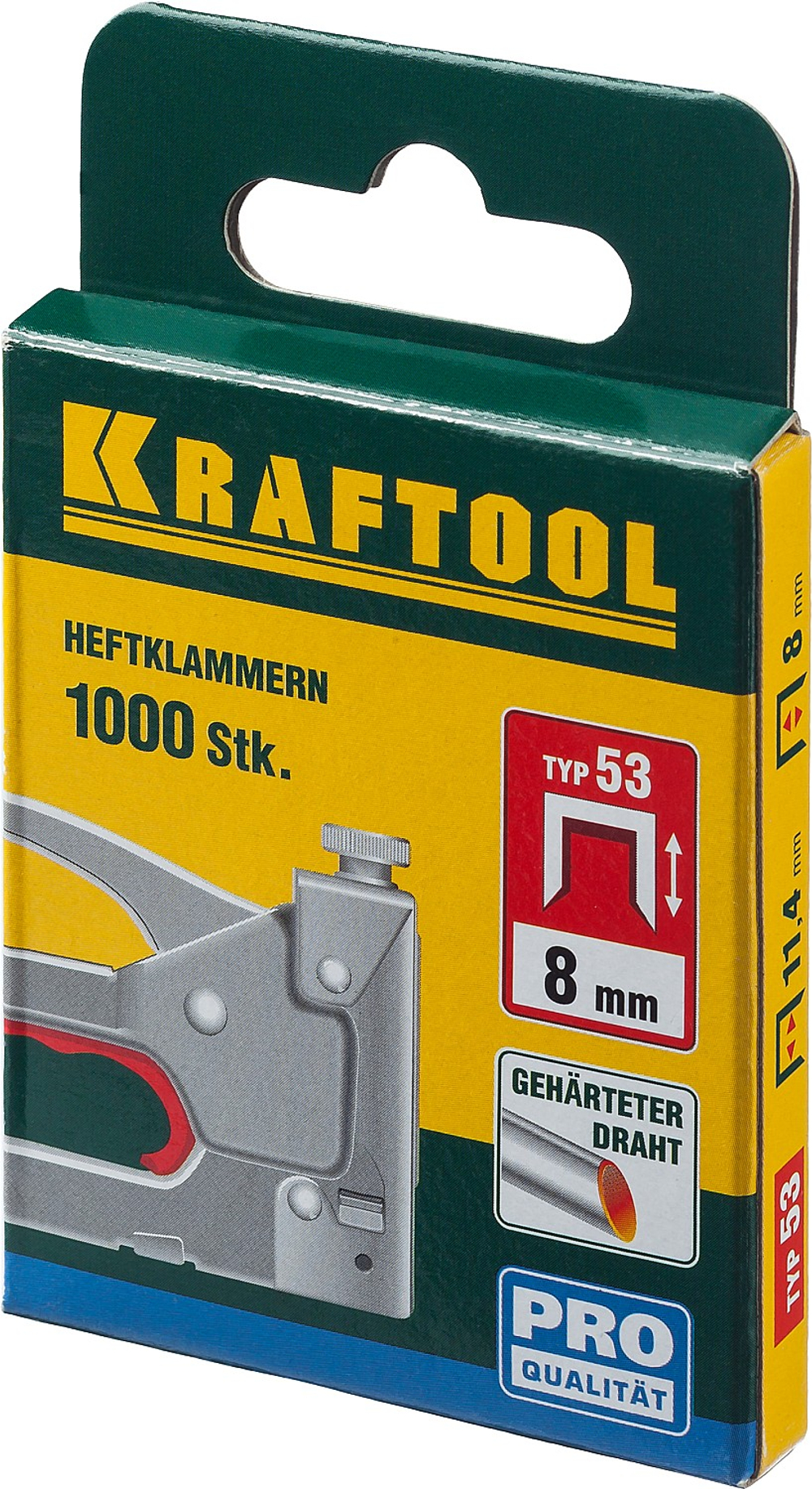 KRAFTOOL скобы тип 53 (A/10/JT21), 8 мм, калибр 23GA. 1000 шт (31670-08)