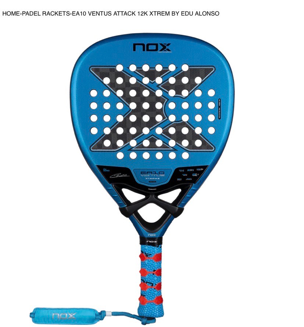NOX, SS, PALA EA10 VENTUS ATTACK 12K XTREM BY EDU ALONSO (2026), Padel Racket