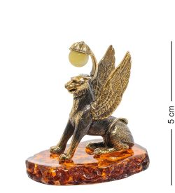 AM-2001 Фигурка «Грифон» мал.(латунь, янтарь)