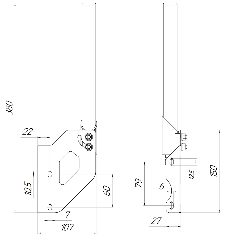 WiFi антенна 2,4ГГц KC6-2400T Чёрная