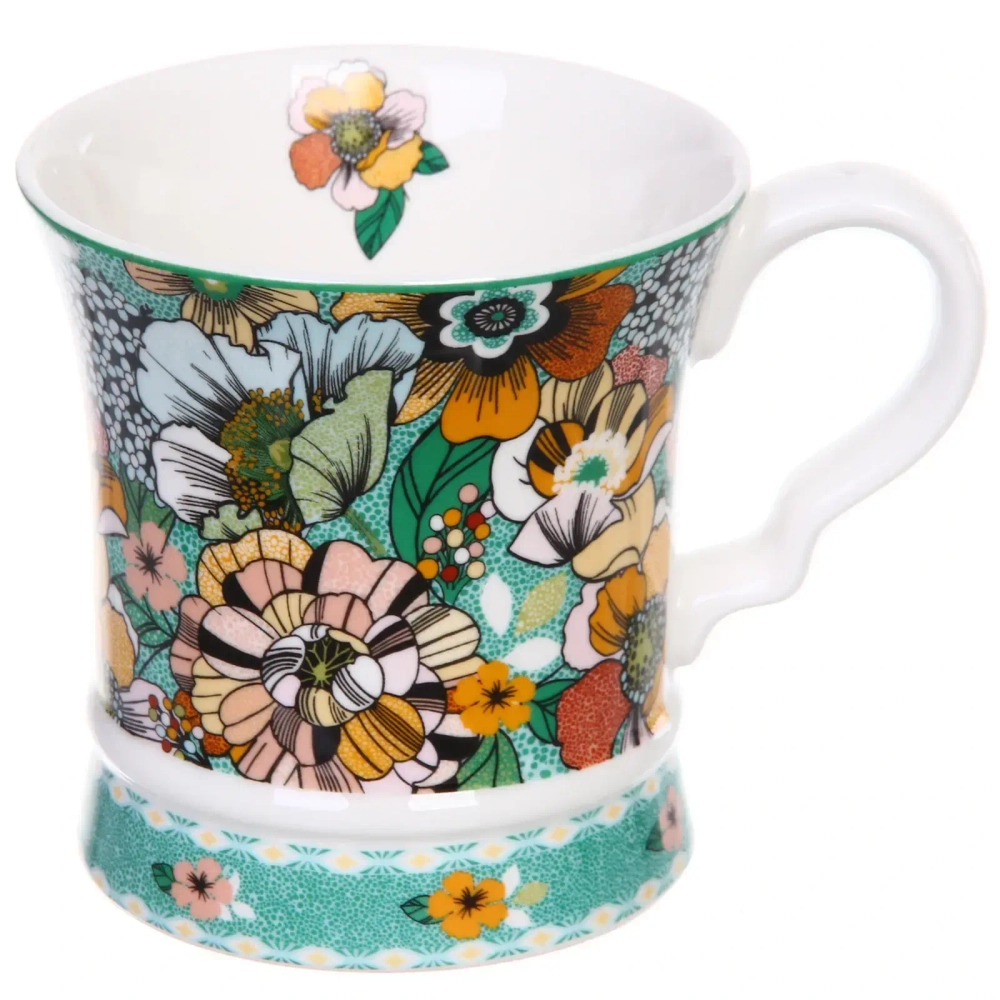 Кружка керамическая 280мл «Цветочная радуга» в подарочной коробке