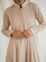 Платье миди из прошвы (бежевое)