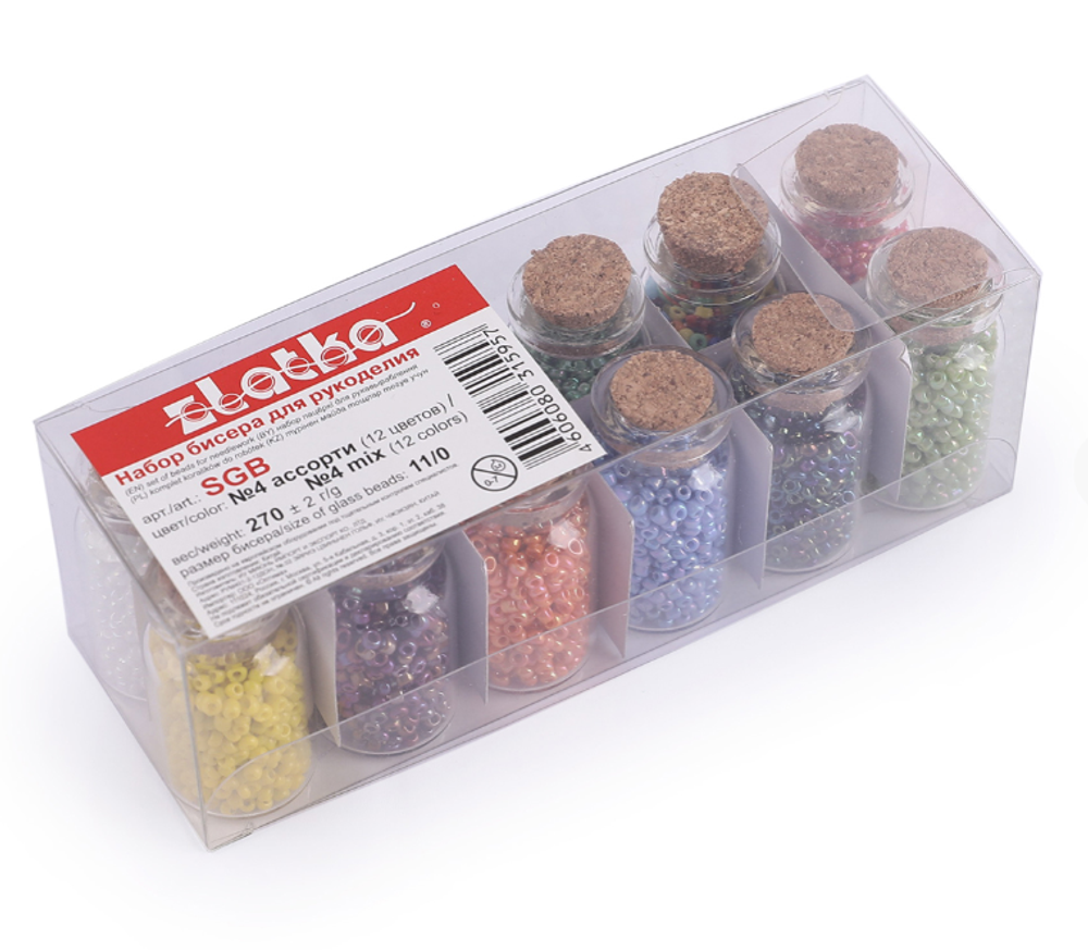 "Zlatka" набор бисера для рукоделия SGB №4 ассорти мат.крашен.бензиновый