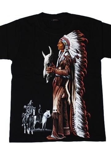 Футболка Индеец с черепом быка