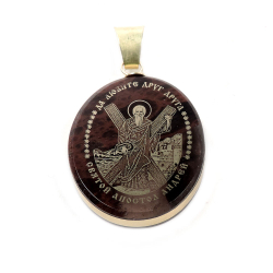 Кулон-оберег "Апостол Андрей" обсидиан