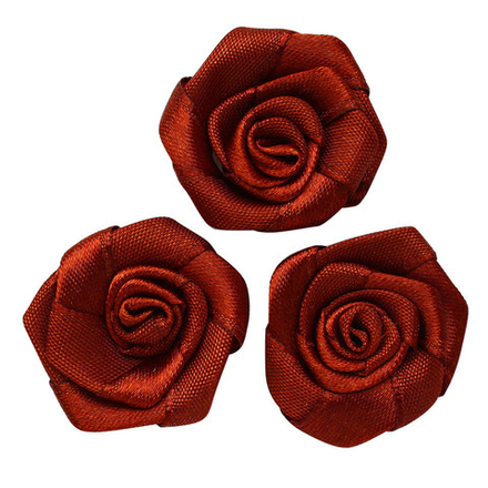 К-9080 Цветок пришивной 3см, цв.коричневый