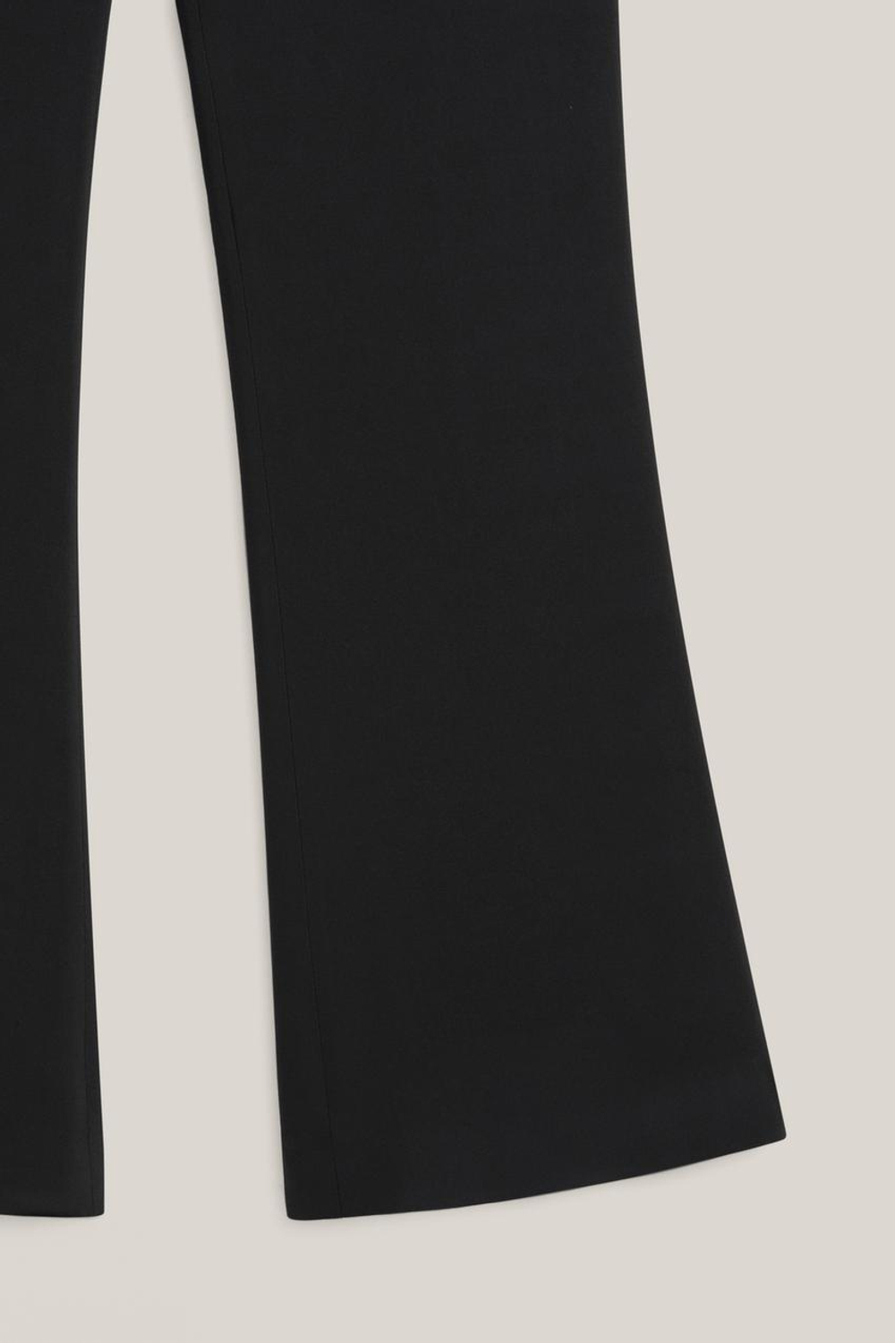 Massimo Dutti Расклешенные брюки с атласной отделкой - Limited Edition, черный