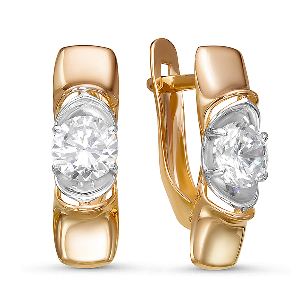 Серьги из золота 585 пробы с фианитами